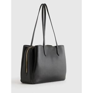 Italian Leather Triple Compartment Work Leather Pebbled Tote